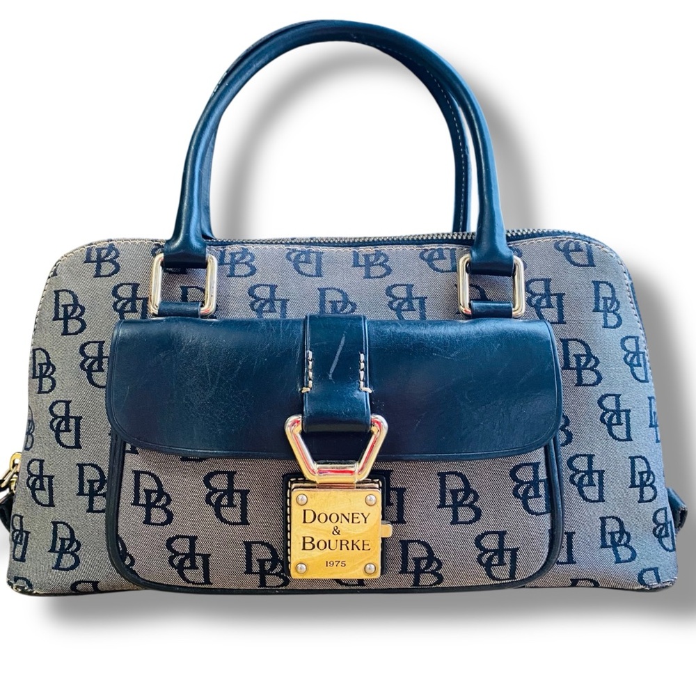 Dooney & Bourke Signature Front Clasp Monogrammed Satchel - Picture 2 of 10